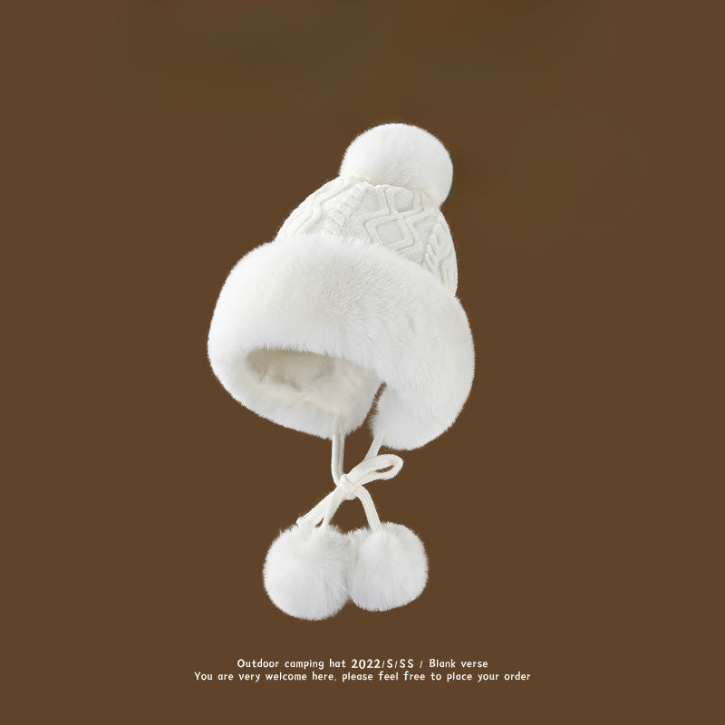 Wholesale Cute Wool Ball Cashmere Winter Hats